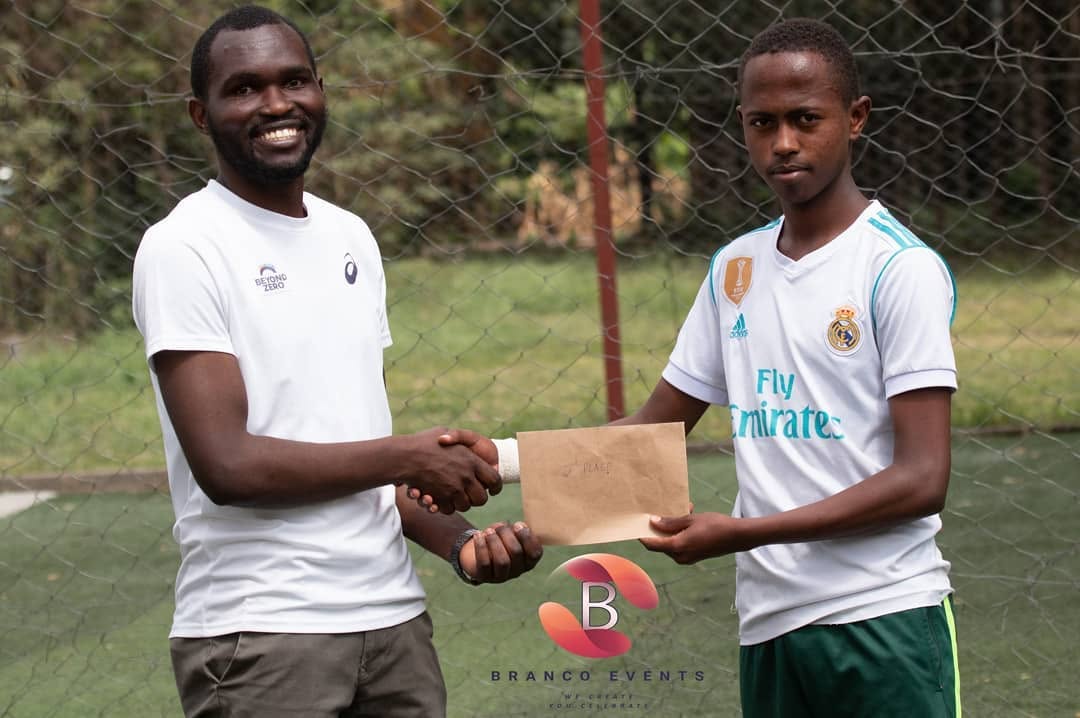 Top scorer certificate being awarded with Branco Events branding